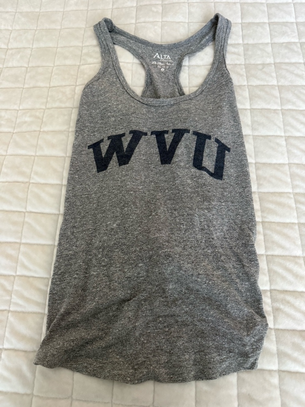 Gray Racerback WVU Logo Tank